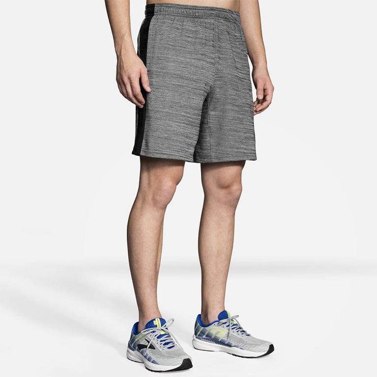 Brooks Rep 8 - Mens Running Shorts - Grey (90728OLNY)